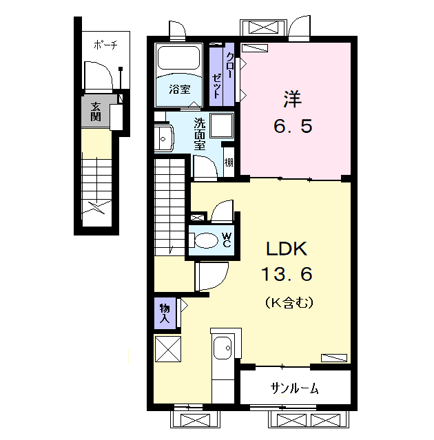 Planta 1LDK de ベルシア