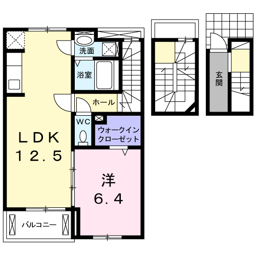 Planta 1LDK de フラン　サウス