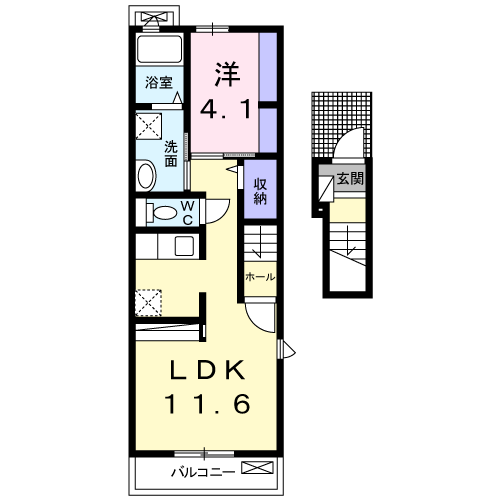 Planta 1LDK de クレメント・セレノ