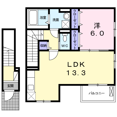 Planta 1LDK de レイワ　峯澤