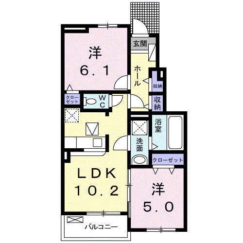 Planta 2LDK de ソレイユ・ルヴァン