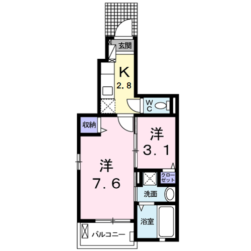 Planta 1SK de ツバキハイツ