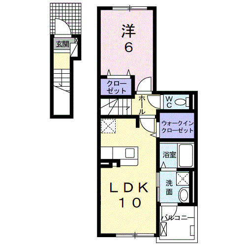 Planta do apartamento 1LDK — ＵＨ浅野