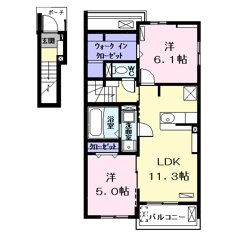 Planta 2LDK de キラーナ　Ⅱ