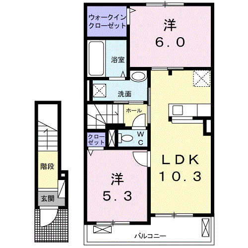Planta 2LDK de ニュービレッジ　大塚