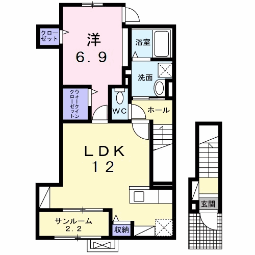 Planta do apartamento 1LDK — グレイスヴィラ２番館