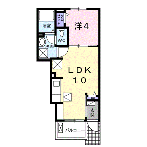 Planta 1LDK de エクセランⅦ