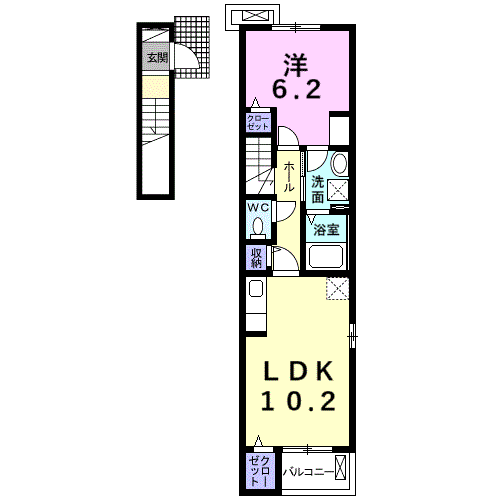 Planta 1LDK de サピーⅥ