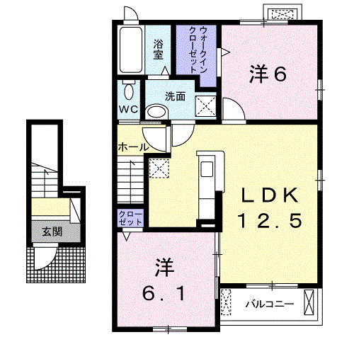 Planta 2LDK de ノブリスタウン稲沢