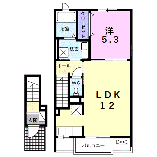 Planta 1LDK de トルナール