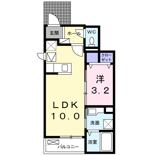 Planta 1LDK de マリアージュ