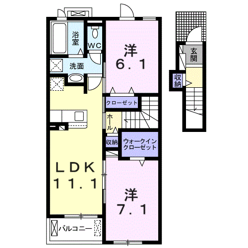 Planta 2LDK de ホロンファーヒル