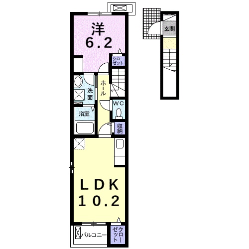 Planta 1LDK de サニーハイツ