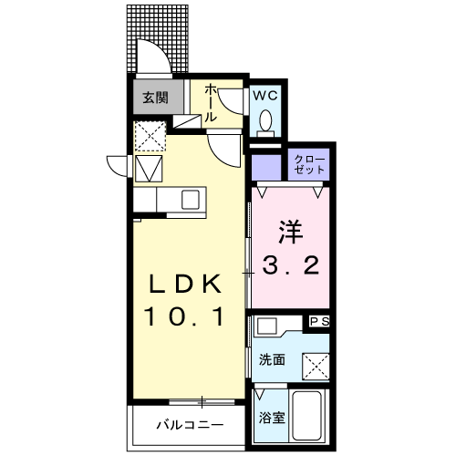Planta 1LDK de フローラ