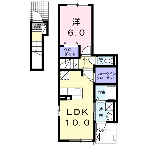 Planta 1LDK de カーサ井の森