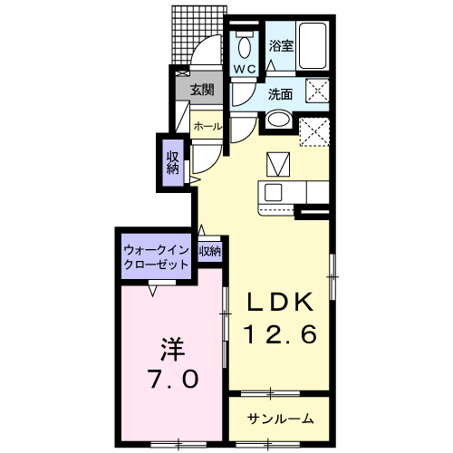 Planta 1LDK de リモージュ　ヒル