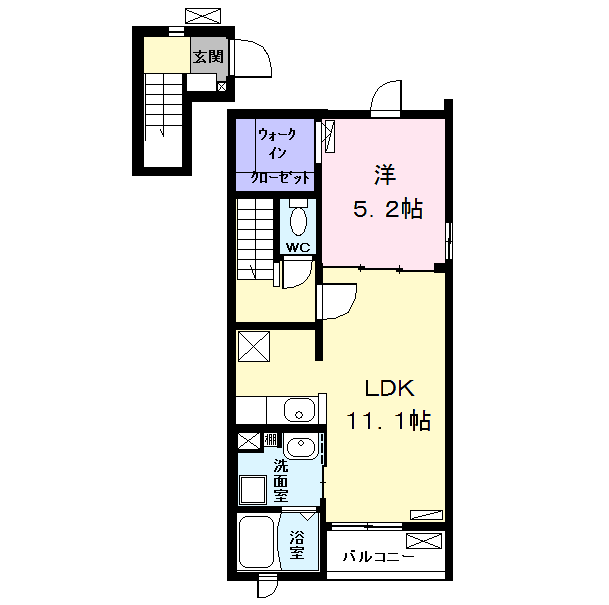 Planta 1LDK de サンシャイン鎌倉通