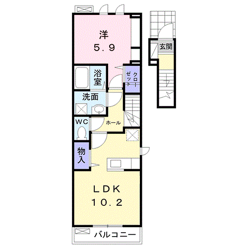 Planta 1LDK de レジデンス　グー　グー　Ⅲ