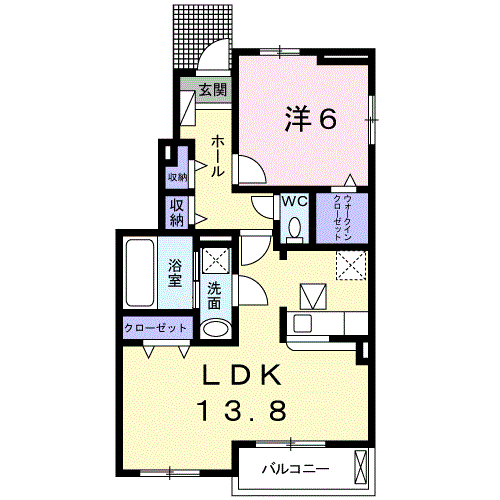 Planta 1LDK de アルカディアＫ．Ｋ
