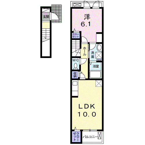 Planta 1LDK de シダーコートＢ