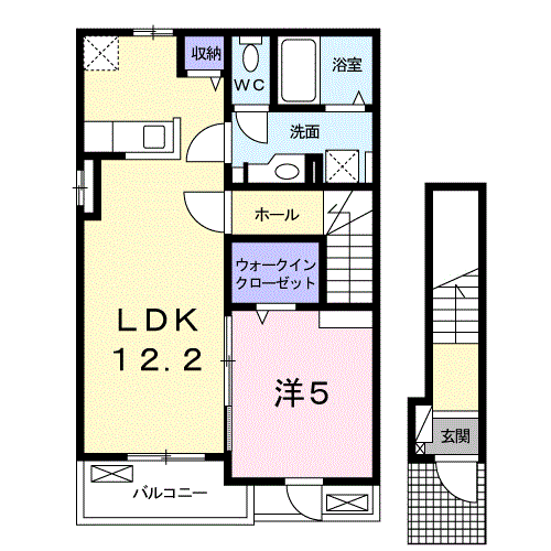 Planta 1LDK de MTIハイツ Ⅱ