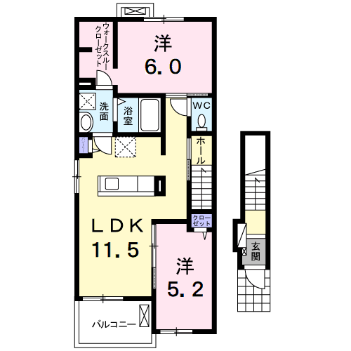 Planta 2LDK de ハナミズキ
