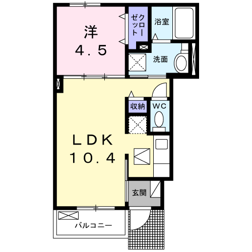 Planta 1LDK de アルカンシエル