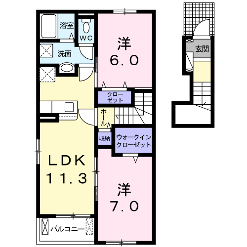 Planta 2LDK de ＭＴＩハイツ　Ⅳ