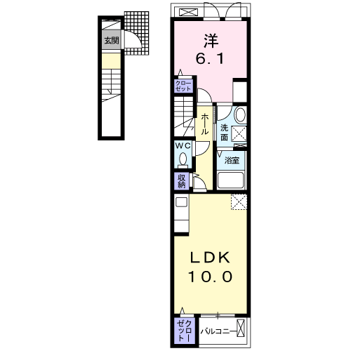 Planta 1LDK de アビタシオンＮⅢ