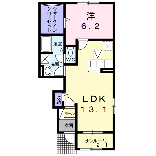 Planta 1LDK de モデラート２３　Ａ