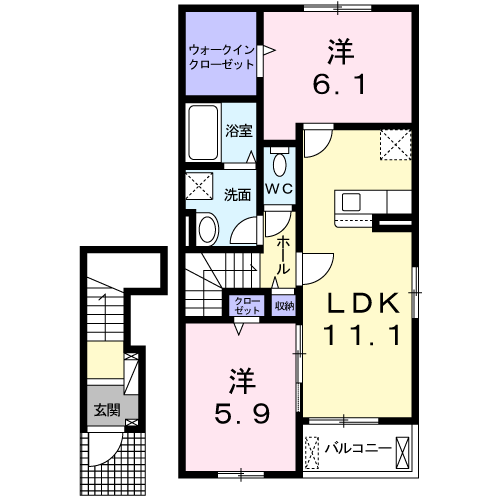 Planta 2LDK de アニメート松竹