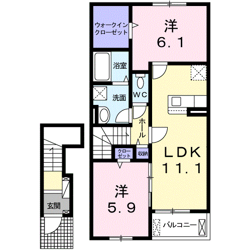 Planta 2LDK de Ｓｋｙ　Ｈｏｐｅ　Ｂ