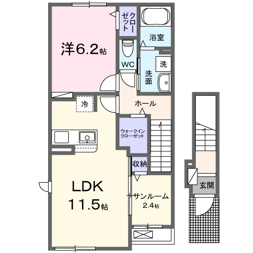 Planta do apartamento 1LDK — ＴＮ．ｃｏｍ．Ⅳ