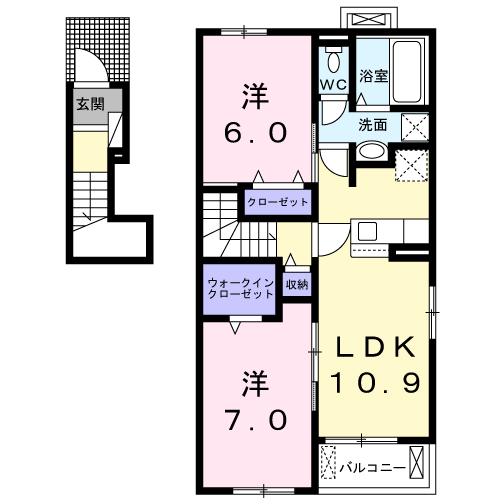 スプリング　VIII 201号室の間取り図