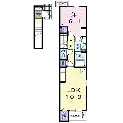 Planta 1LDK de かぼす　Ⅰ