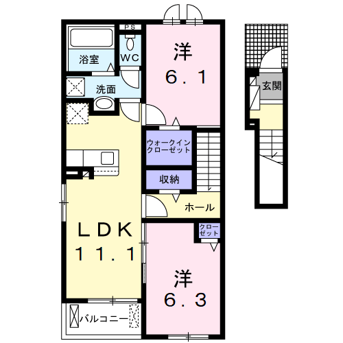 Planta 2LDK de エノルメⅡ