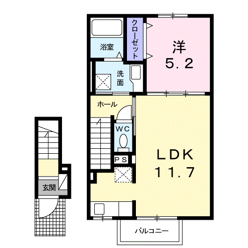 Planta 1LDK de ポート　グランツ