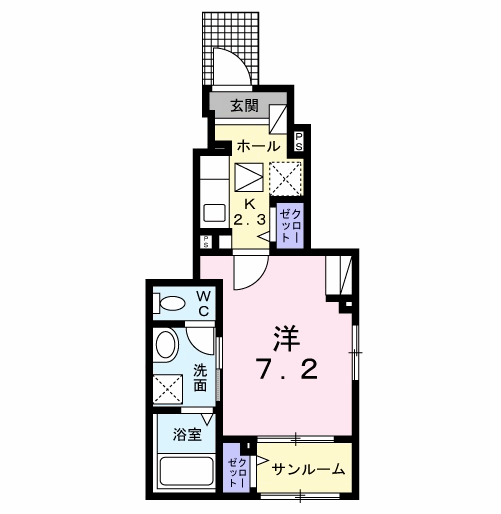 Planta 1K de レジデンスまひる