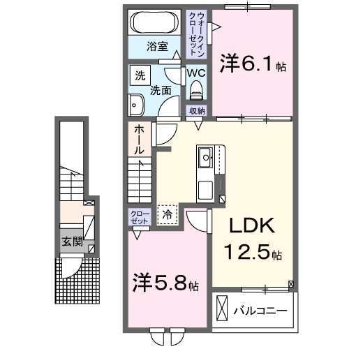 Planta 2LDK de エーエスコート　グレイス