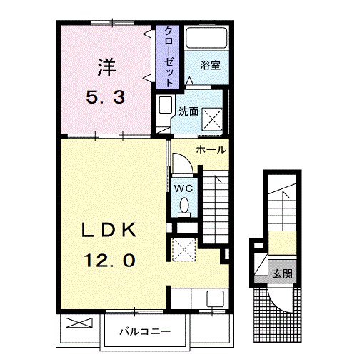 Planta 1LDK de グレイスエイト