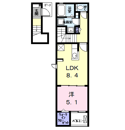 Planta 1LDK de イーストスクエア