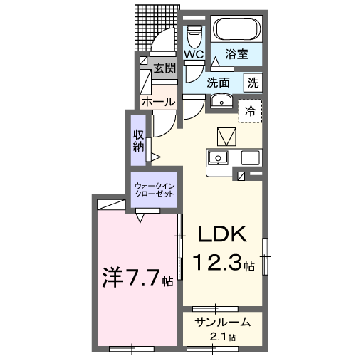 Planta 1LDK de レオグレイスⅡ
