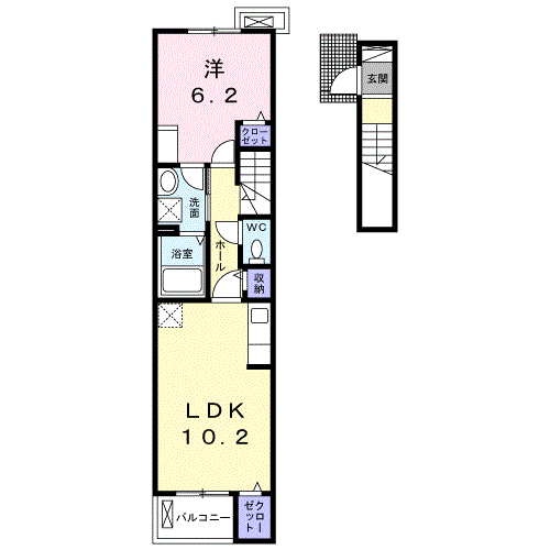 Planta 1LDK de カーサ　リコリス