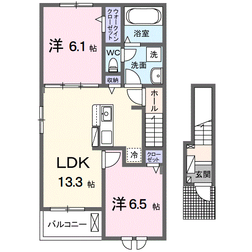 Planta 2LDK de コスモ　グレース