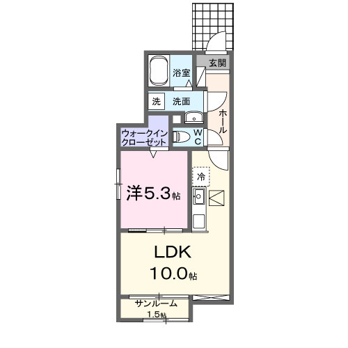 Planta 1LDK de グラン・ソレイユＣ