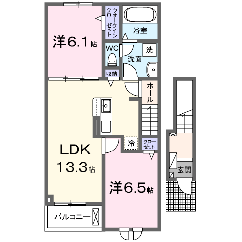 Planta 2LDK de エル豊岡Ⅰ