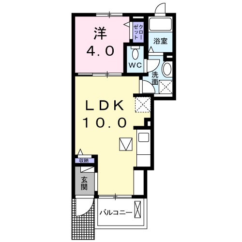 Planta 1LDK de ラフルール