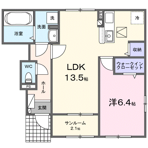 Planta do apartamento 1LDK — サニー ヴィラＢ