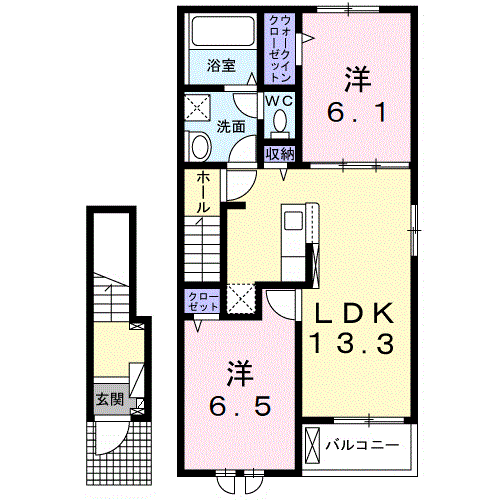 Planta 2LDK de ベルフィオーレ