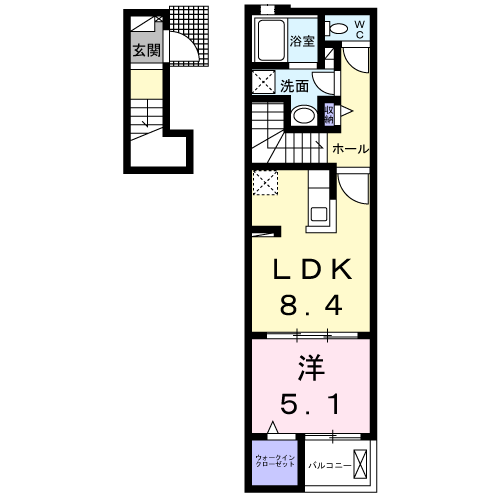 Planta 1LDK de サンシャインヒル細川